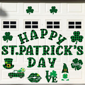 Décoration de porte de garage élégante en polyrésine avec trèfle irlandais, elfe magnétique pour le réfrigérateur, pour les fêtes de la Saint-Patrick - Product Image 6