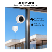 Caméra de sécurité intérieure murale 2K 3MP H.264 WiFi sans perçage pour appartement, vision nocturne couleur, détection de mouvement, sans abonnement mensuel