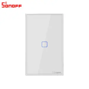 Sonoff T0 US Saklar Lampu Dinding Wifi Pintar, Sakelar Sentuh Dinding Rumah Pintar dengan Alexa Google Home T2 Remote Aplikasi/Sentuh