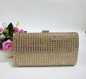 Luxury Simple And Fashionable Tailoring Design Pure Color Metal Style Evening Bag Clutch