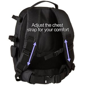 Sac à dos pour appareil photo en toile, fabriqué en usine BSCI, pour photographes, compatible avec les appareils photo reflex numériques, s'adapte aux ordinateurs portables jusqu'à 15,6 pouces, housse de pluie incluse - Product Image 5