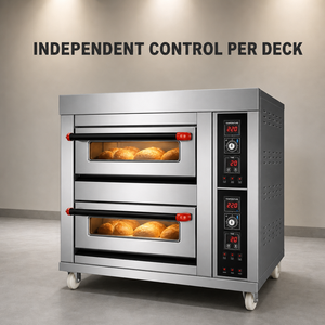 <span class=keywords><strong>Four</strong></span> à sole commercial 3 niveaux 9 plateaux avec fonction vapeur et tuyau d'évacuation rétractable de 150 mm pour restaurant et hôtel - Product Image 2