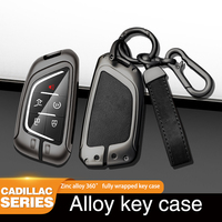 Coque de protection en alliage de cuir pour Cadillac CT4 CT5 CT4-V C8 Corvette 2020 2021 Porte-clés Accessoires