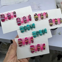 Faux Ongles Brillants Faits Main à Prix de Gros, 10 Pièces/Ensemble, Couverture Complète, Design Luxe, Colle PMMA, Haute Qualité, Vente Chaude
