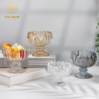 Verrerie de restaurant de fête de mariage personnalisée moderne coupe en verre de crème glacée pouding à dessert en cristal transparent pour la restauration