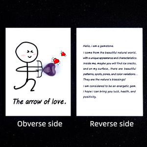 Cristallo Naturale di Agata 2026 dalla Serie di Carte '<span class=keywords><strong>Freccia</strong></span> dell'Amore', Tecnica di Incisione a Mano, Carta a <span class=keywords><strong>Cuore</strong></span> 15mm - Product Image 3