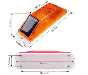 Feu de signalisation solaire LED pour garde-corps, clignotant rouge et ambre, pour barrière de sécurité routière et clôture de chantier - Product Image 1