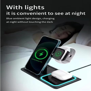 Cargador Inalámbrico 3 en 1 para <span class=keywords><strong>Samsung</strong></span> Watch 6 5 Pro, Estación de Carga Rápida para iPhone, Soporte de Cargadores Inalámbricos con Luz LED - Product Image 5