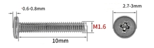 Vis à tête plate fine en acier inoxydable LeGood M1.6 Phillip, longueur 10 mm - Product Image 2