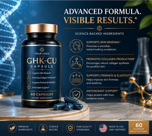 Capsules de vitamines capillaires GHK-CU à étiquette privée personnalisée, stimulent le <span class=keywords><strong>collagène</strong></span> et l'élasticité, antioxydant, biotine 99%, pour adultes, hommes et femmes - Product Image 4