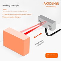 AKUSENSE Micro-guide de faisceau à réflexion diffuse ultra-mince sonde de capteur à fibre optique commutateur photoélectrique série FU-57TZ 0.1 fixe