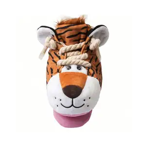 Beejay sapato de tigre para dentes, criativo, resistente à mordida, interativo, brinquedo de pelúcia de animal de estimação