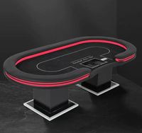 Table de poker Dezhou avec chargeur USB, éclairage LED double avant et arrière, table personnalisée Dezhou