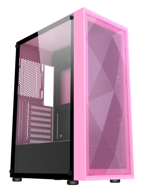 Pink White BlackATX ITX M-atx Rgb Tempered Glass Panel Micro Atx Tower Gaming Chassis Pc Case Computer Cases