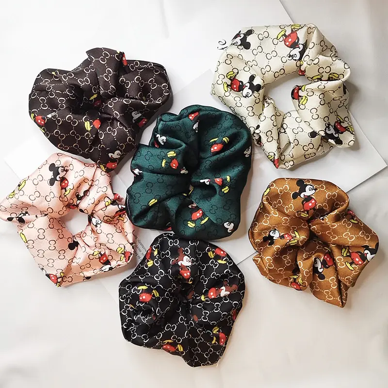 Koreaanse Hot Selling 10Cm Mikey Haar Touw Stof Scrunchies Paardenstaart Haarband Voor Meisjes