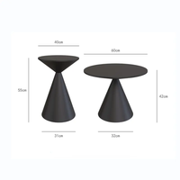 Vente en gros d'ATUNUS de table centrale de canapé de chevet tables basses rondes modernes en métal noir pour le salon à la maison