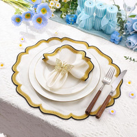 Set de table rond personnalisable de style japonais, brodé et festonné, 38x38cm, en coton et lin, résistant à la chaleur, pour la maison et les restaurants