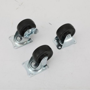 Roulettes pivotantes silencieuses de 1,5 pouce x 2 pouces avec freins, en matériau PP léger pour meubles - Product Image 4