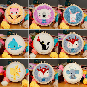 Changxu <span class=keywords><strong>facile</strong></span> poinçon aiguille Kit de broderie débutant point de croix Technique dessin animé Animal Style à la main Kits de couture artisanat cadeau - Product Image 1