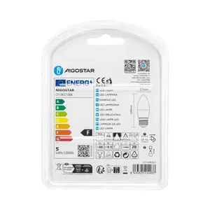 Lampadina LED C37 E27 4.9W - 2 Pezzi, Basso Consumo, Lunga Durata, Ideale per Illuminazione in Case e Uffici. - Product Image 3