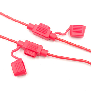 Portafusibles automotriz Mini en línea resistente al agua 20AWG con portafusibles de coche de carcasa roja - Product Image 5