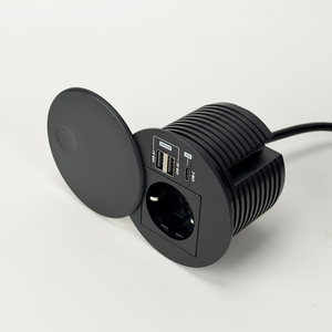 เต้ารับแบบฝังโต๊ะทรงกลม EU Schuko ขนาด 80 มม. พร้อมพอร์ต USB-C PD 65W และพอร์ต USB-A 2 พอร์ต พร้อมฝาครอบกันฝุ่น สำหรับใช้ในบ้าน สำนักงาน ข้างเตียง โต๊ะทำงานแบบยืน  OEM - Product Image 4