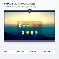 65 75 86 Inci 4K Smart Board Interactive Flat Panel Kamera 48MP Sentuh 40 Titik Android 16 Papan Tulis Interaktif untuk Ruang Rapat Kelas