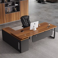 Ensemble bureau et chaise de direction, style minimaliste moderne, en bois, en forme de L, pour usage commercial