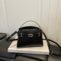 Sac à bandoulière pour femme en cuir PU à motif crocodile, nouveau sac à main à fermeture à clé, sac bandoulière pour femme