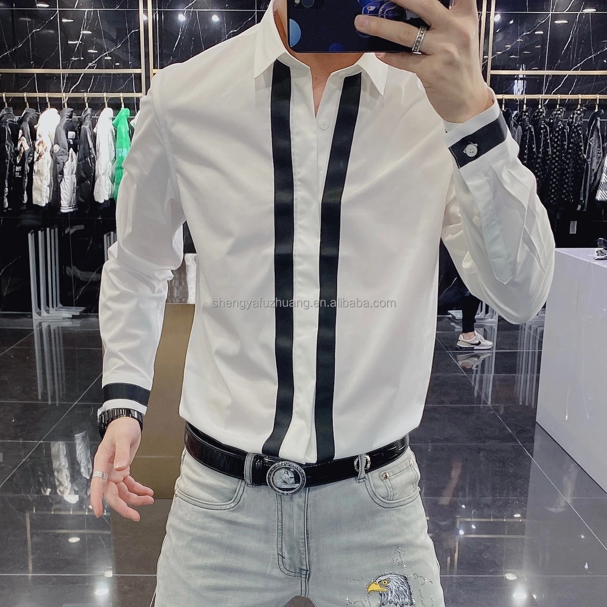 Latest Design Casual Men's Shirt Wholesale Men's Wear Shirt With Full Sleeves at Competitive Price Men's plain Long-sleeve shirt
