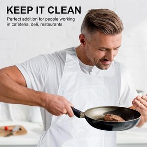 Tabliers jetables en plastique, bavoirs imperméables pour adultes, pour la cuisine, les loisirs créatifs, les tâches ménagères, la <span class=keywords><strong>peinture</strong></span> et les salons - Product Image 4