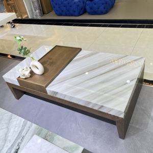 モダンミニマリストリビングルーム家具センターテーブルスクエアギャラクシーブルーオーシャンストーム大理石コーヒーテーブルプリントセット - Product Image 4