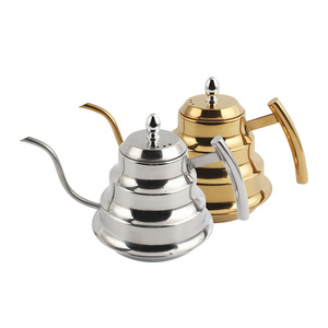 กาต้มน้ำคอห่านสแตนเลสพรีเมียมเคลือบทองสำหรับชงกาแฟดริป - Product Image 6