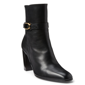 Nouvel arrivage de <span class=keywords><strong>bottines</strong></span> élégantes personnalisées à la mode à bout carré de 7.5cm à talons hauts polies pour femmes avec boucle à étrier - Product Image 2