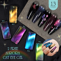 Hema TPO Free Aurora Cat Eye Gel Polish 13 Warna Pelangi Gel Kuku Magnetik UV Gel untuk Penggunaan Salon Ciptakan Manikur Kosmik Anda Sendiri