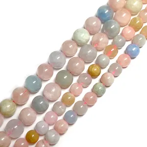 Multiwarna batu Beryl alami manik-manik longgar 4/6/8/10/12/14mm untuk DIY membuat perhiasan gelang aksesoris kalung