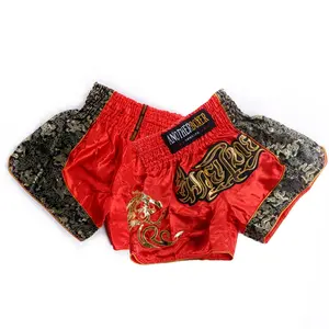 Wholesale Custom Black Muay Thai Shorts Fight Mma Boxing Muay Thai Shorts Blank Combat Grappling Thailand Muay Thai Shorts