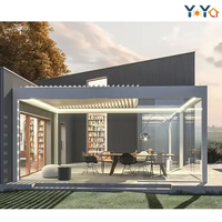Youya Pergola à persiennes en aluminium Pergola coulissante intelligente bioclimatique électrique motorisée Pégola extérieure motorisée en aluminium