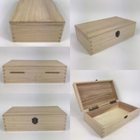 Boîte en bois avec couvercle, coffret en bois brut, petite boîte en pin non fini, emballage pour souvenirs, boîte de rangement en bois avec loquet