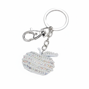 Portachiavi a forma di mela in cristallo con strass per donne e ragazze, accessorio di moda - Product Image 2