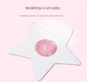 Grenz überschreitende Hochzeit Herzförmige Brust aufkleber Atmungsaktive durchscheinende Jacquard-Spitze Unsichtbare Einweg-Brustwarzen abdeckung - Product Image 5