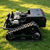 Livraison gratuite, tondeuse à gazon à moteur essence CE EPA avec chenilles en caoutchouc agricoles, tondeuse à gazon robotisée télécommandée