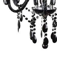 Luzete Giulia Black, Lámpara de Techo de 6 Luces, Cristal, Base de Acero Cromado, Diseño Elegante, Control por Interruptor, Mejor Calidad, Personalizable