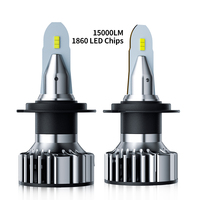 LED Phare Conversion Kit 6500K 1 + 1 Conception Ventilateur 50W 15000LM H1 H4 H7 H8 H9 9005 9006 9012 H11 LED Phare Ampoules