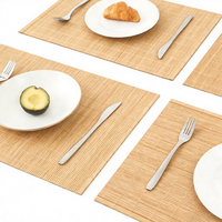 Tapis de table de cuisine isolant thermique en bambou tressé écologique, antidérapant, design classique carré, épaisseur 2 mm – Offre Spéciale