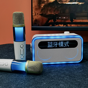 Altavoz con Pantalla Inteligente con Letras de <span class=keywords><strong>Canciones</strong></span>, Micrófono Dual, Iluminación LED RGB, Pantalla Integrada, Todo <span class=keywords><strong>en</strong></span> Uno, para el Hogar, Niños, Karaoke - Product Image 2