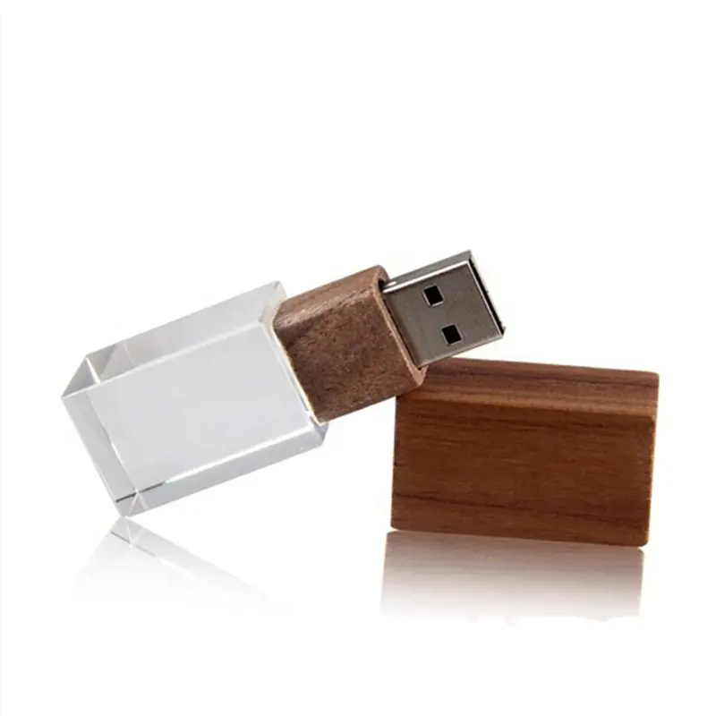 Fotografía promocional personalizada 3,0 Memory Sticks Crystal Wedding Gift Pendrive 32GB Wood Usb Flash Drive 128GB