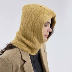 Masque de ski automne hiver cagoule <span class=keywords><strong>Snood</strong></span> couleur unie acrylique côtes plates <span class=keywords><strong>tricot</strong></span>ées avec logo personnalisé pour la scène d'affaires de plage - Product Image 6