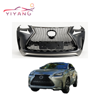 Ensemble de pare-chocs avant en ABS haute rigidité avec grille en nid d'abeille et trous réservés pour capteurs de stationnement pour Lexus NX300 2014-2017