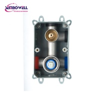Robinet rond en acier inoxydable 304, finition brossée, poignée à broche, robinet de bain et de douche avec inverseur et plaque arrière
